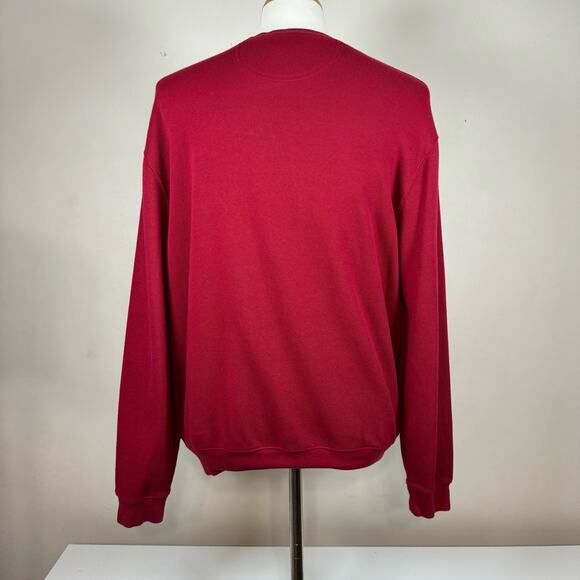 Faconnable 100% Cotton Crew Neck Sweater Red Men’s Size Large L - Picture 2 of 8